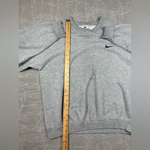 VTG 90s Nike White Tag Gray Crew Neck Sweatshirt Side Swoosh Check USA Size M - Picture 11 of 11